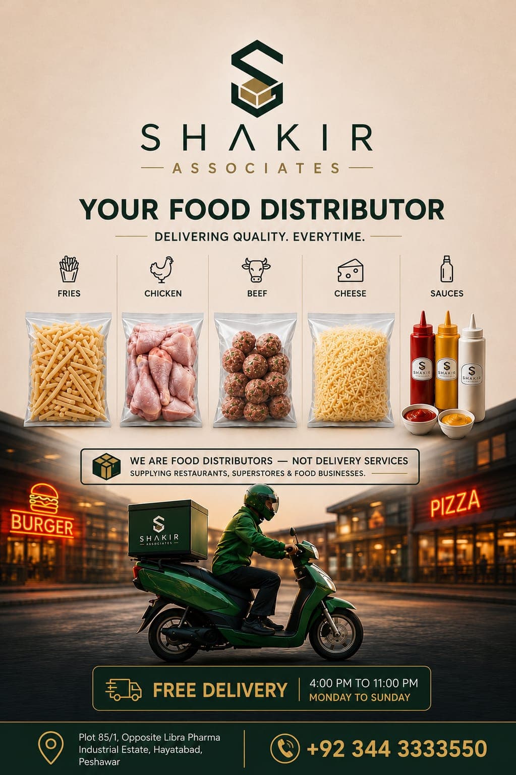 Now Delivering Free From 4PM - 11PM